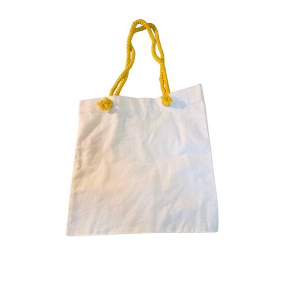 Unbranded Tote Bag Canvas Red Yellow Key West Aloe - Picture 6 of 7